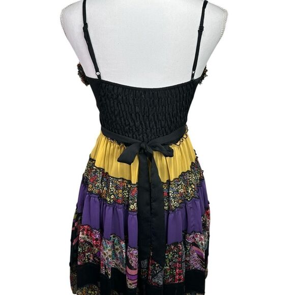 Lulumari Size S Colorful Patchwork Boho Women's Dress - Picture 4 of 11